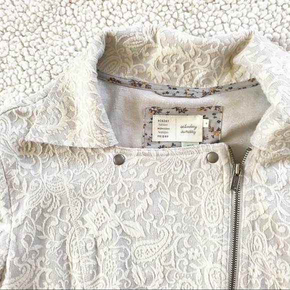 ANTHROPOLOGIE Lace Moto Jacket - Picture 3 of 10
